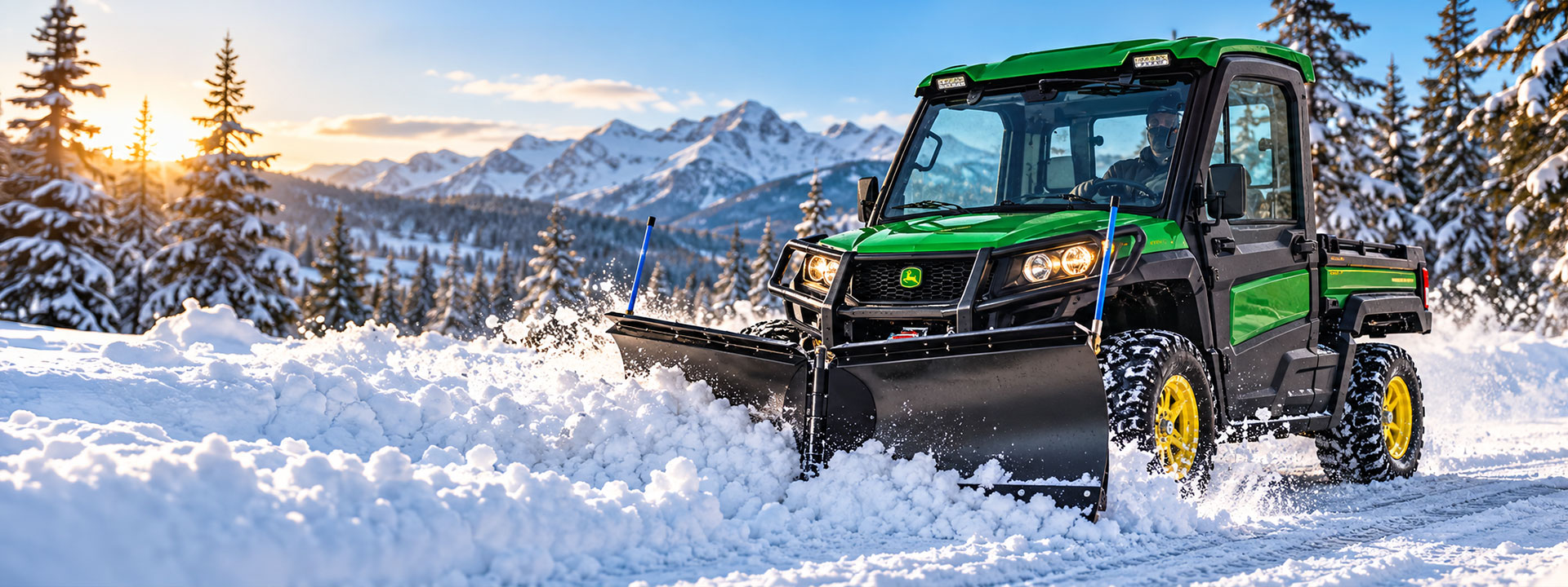 KFI Pro-V Snow Plow | 80-inch V-blade built for John Deere Gators. Plow in V, scoop or angle.